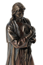 6.25 Inch Jesus Holding A Lamb Cold Cast Bronze Figurine Statue